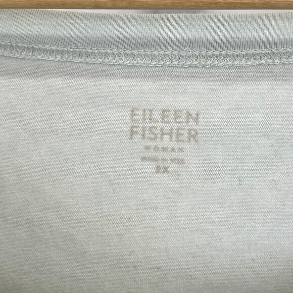 EILEEN FISHER Scoop Neck Short Sleeve T Shirt Organic Cotton Jersey Blue 3X Plus - Picture 3 of 9
